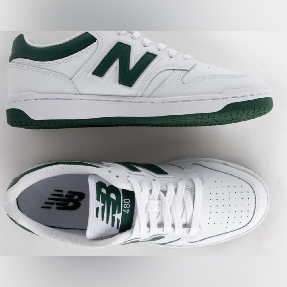 New Balance 480 White and Green Sneakers sz M4/W6